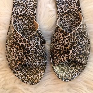 Sassy Leopard Criss Cross Jelly Sandals